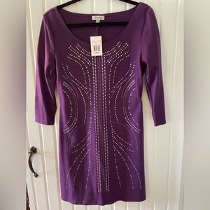 NWT Olsenboye decorative dress. Size Large. Purple 💜💜💜💜